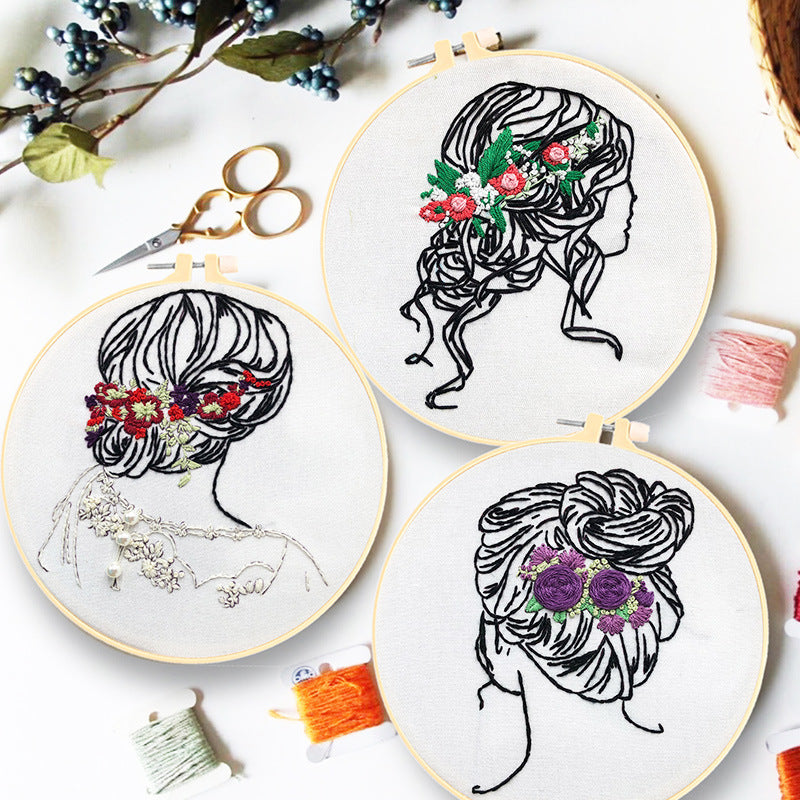 Pretty Women Embroidery Kits - 1Pcs