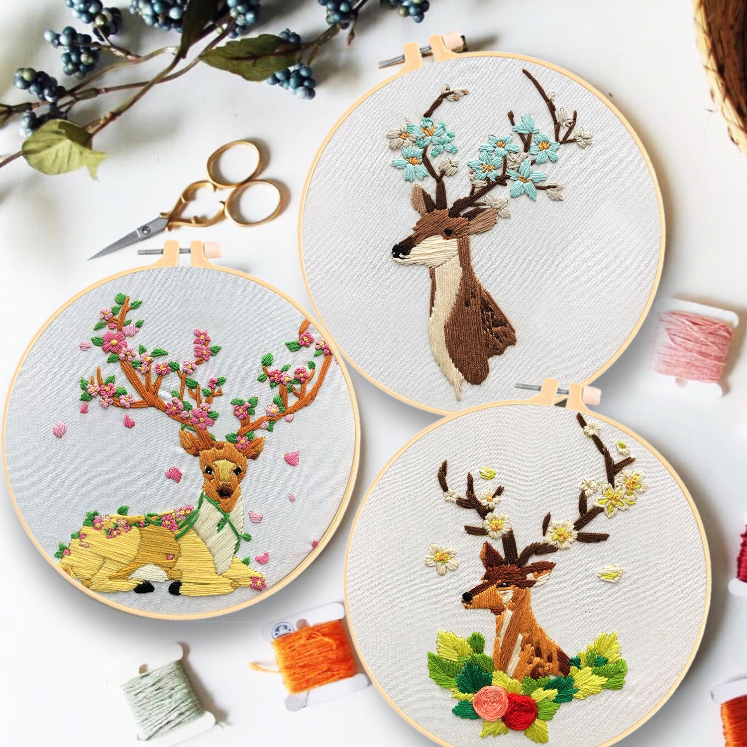 Elk Embroidery Craft Kits - 1Pcs