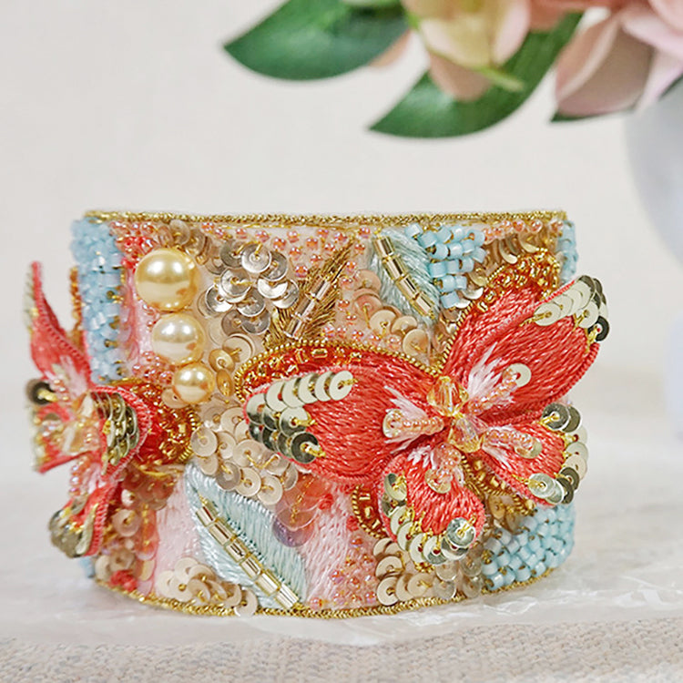 Tambour Embroidery bracelet Craft Kits-Dance Butterflies