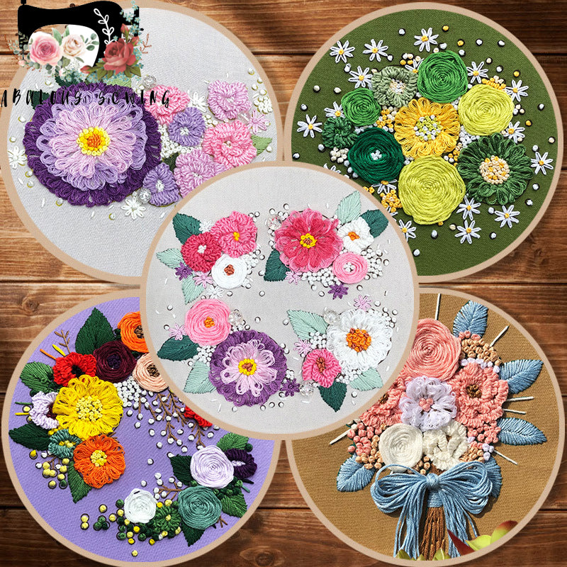 Flower Clusters Embroidery Kits-1Pcs
