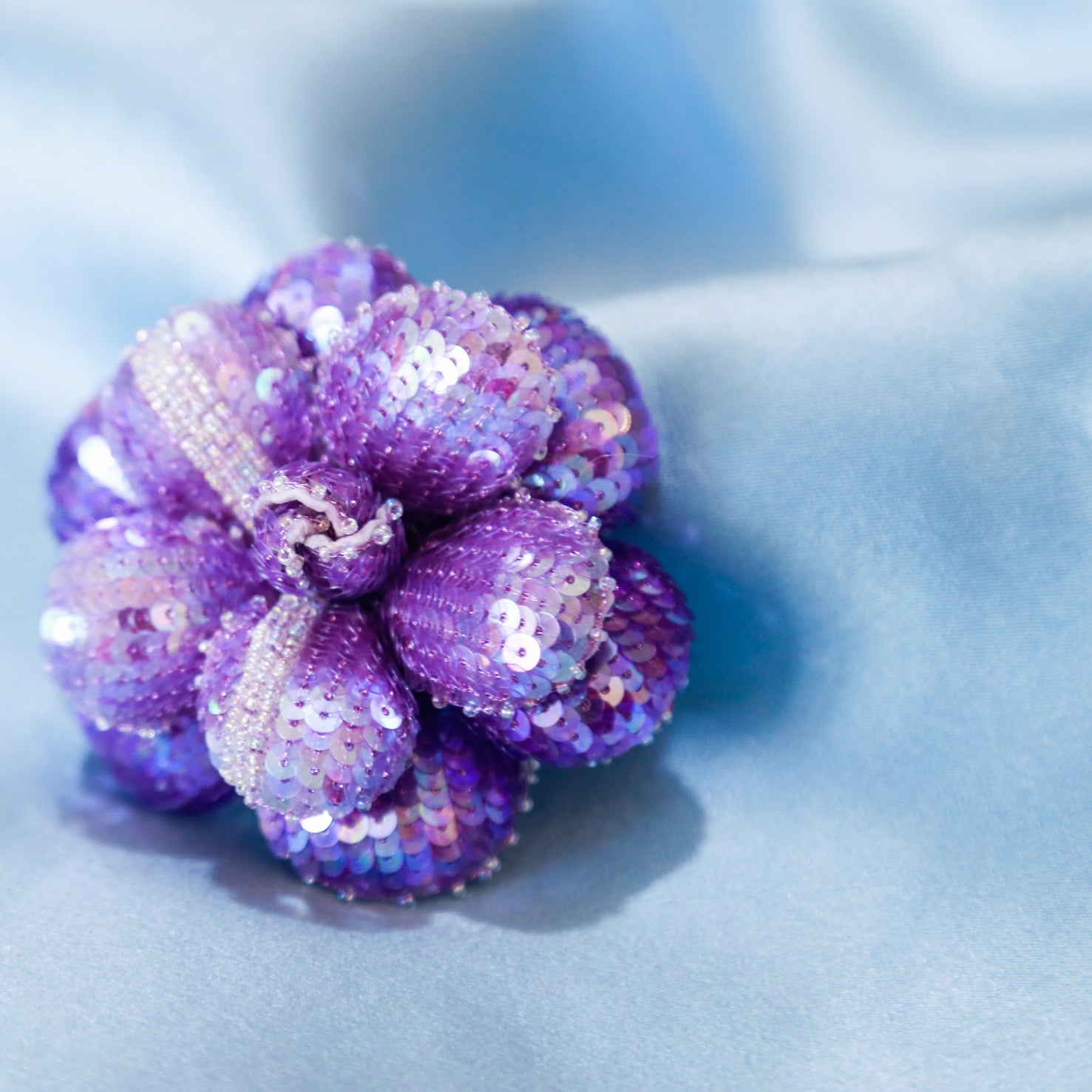 Tambour Embroidery Brooch Craft Kits-Purple Flower