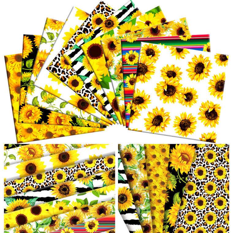 Sunflower Patchwork Fabrics - 10Pcs