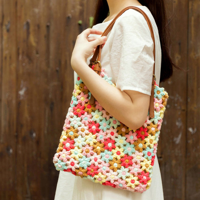 Rainbow Floral Bag Crochet Kit