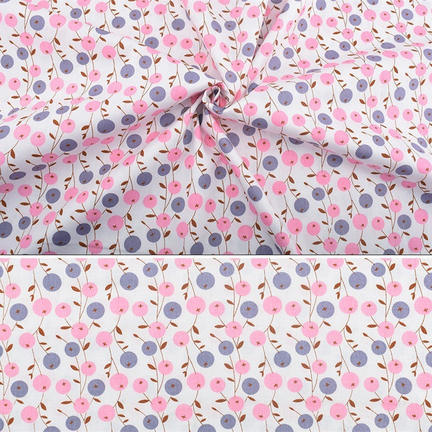 Pink Floral Patchwork Fabrics - 8Pcs