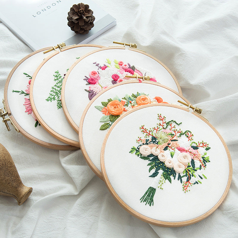 3 sets Embroidery Starter Kit with Pattern