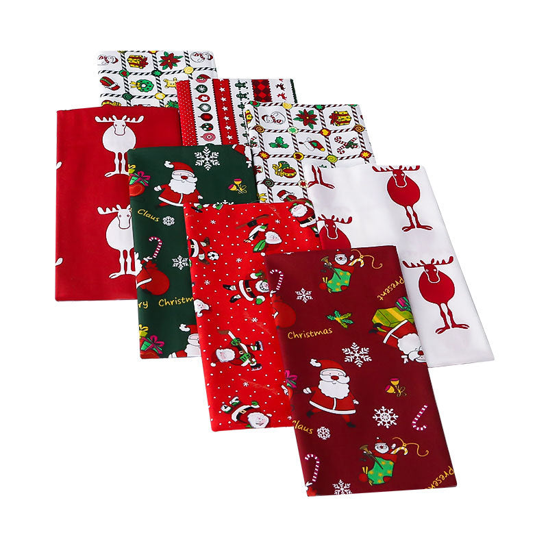 Santa Claus Patchwork Fabrics - 8Pcs
