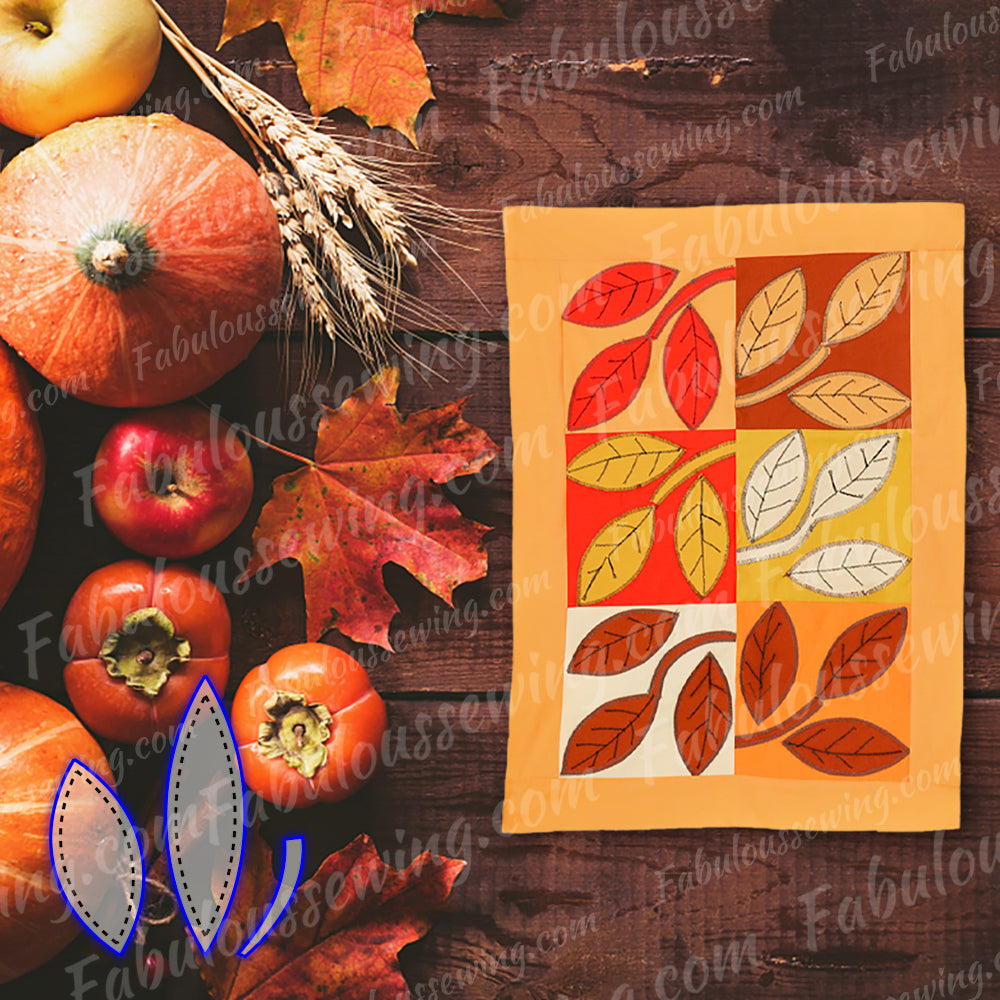 Leaves Pattern & Patchwork Pumpkins Templates Set