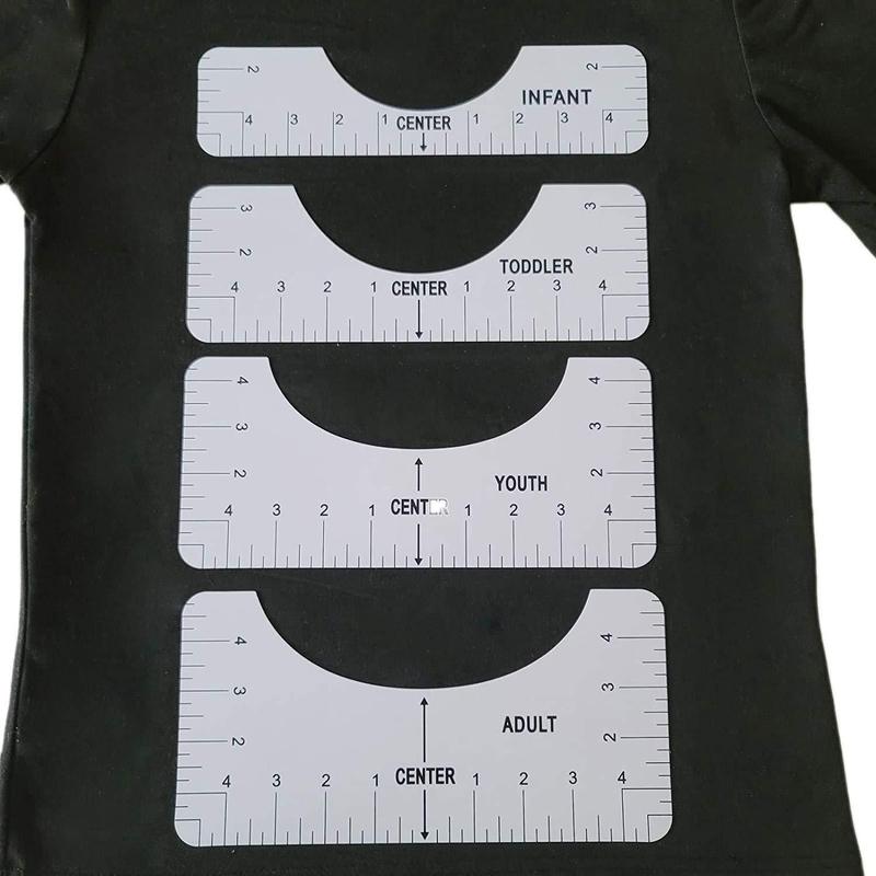 4Pcs T-shirt Alignment Ruler Set