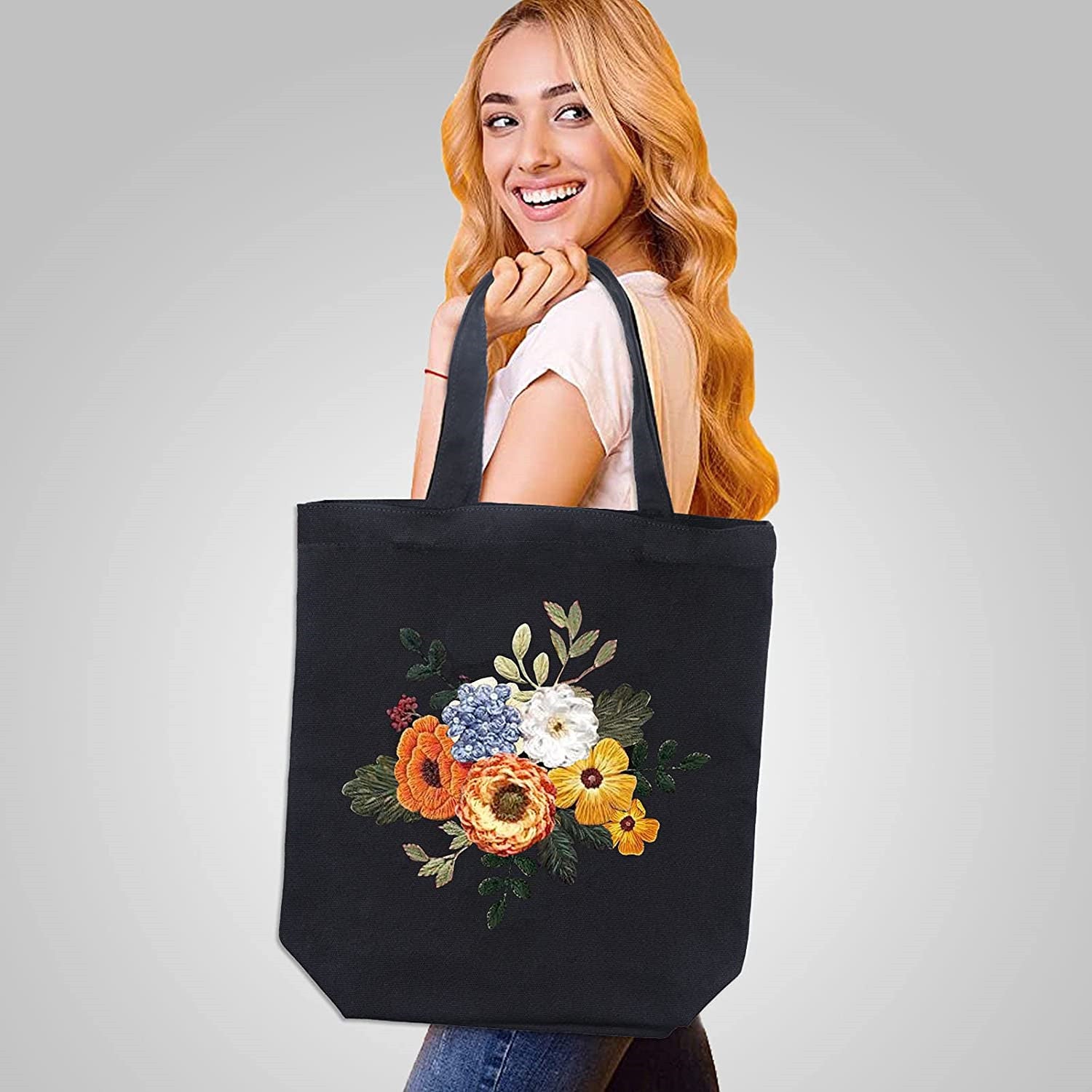 Canvas Tote Bag Embroidery Kit - 1Pcs