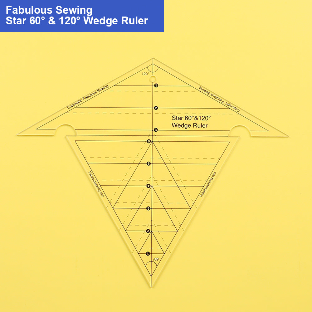 Fabulous Sewing Star 60° & 120° Wedge Ruler