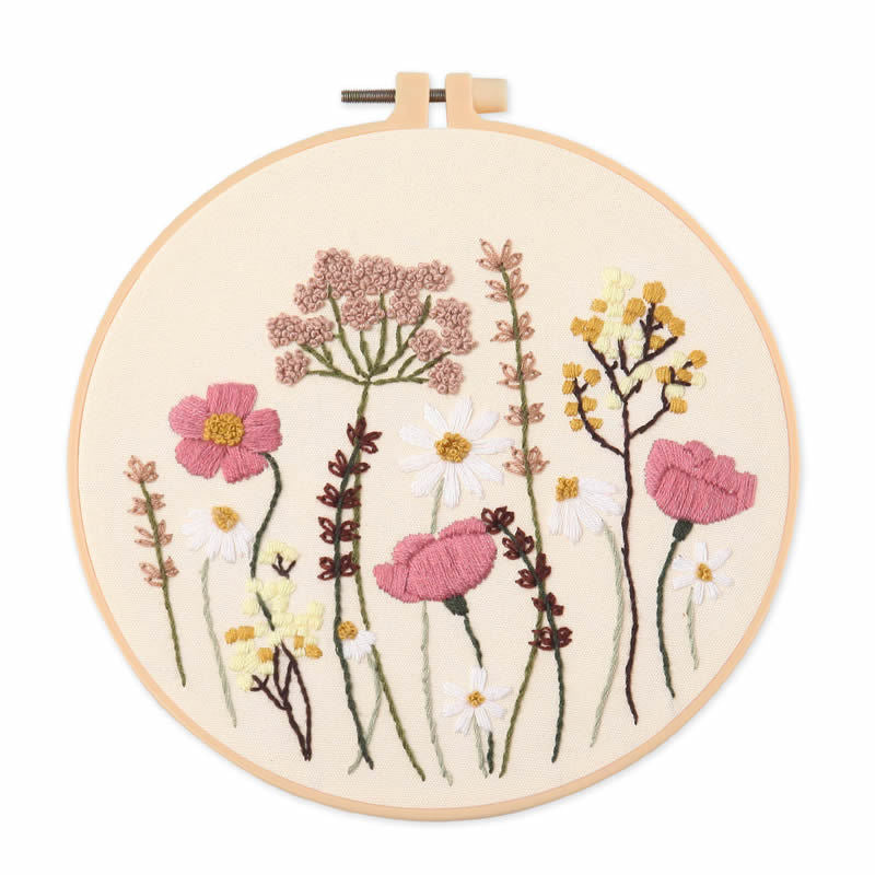 Flower Art  Embroidery Kits - 1Pc
