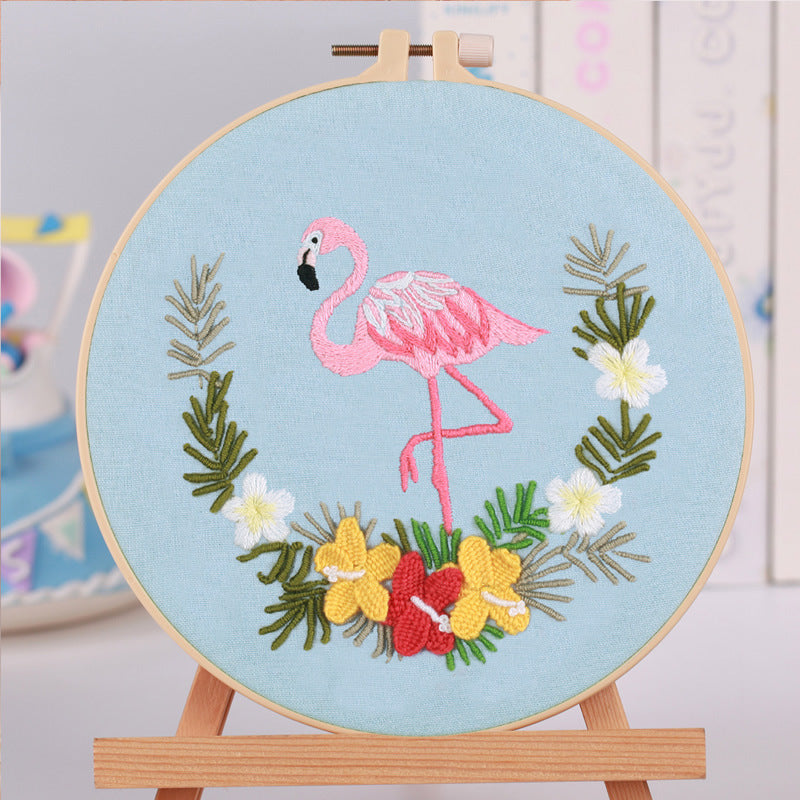 Flamingo Embroidery Craft Kits - 1Pc