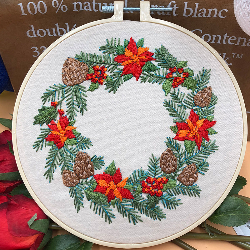 Elk Christmas Embroidery Craft Kits - 1Pcs