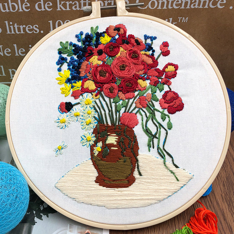 Artist Flower Embroidery Craft Kits - 1Pcs