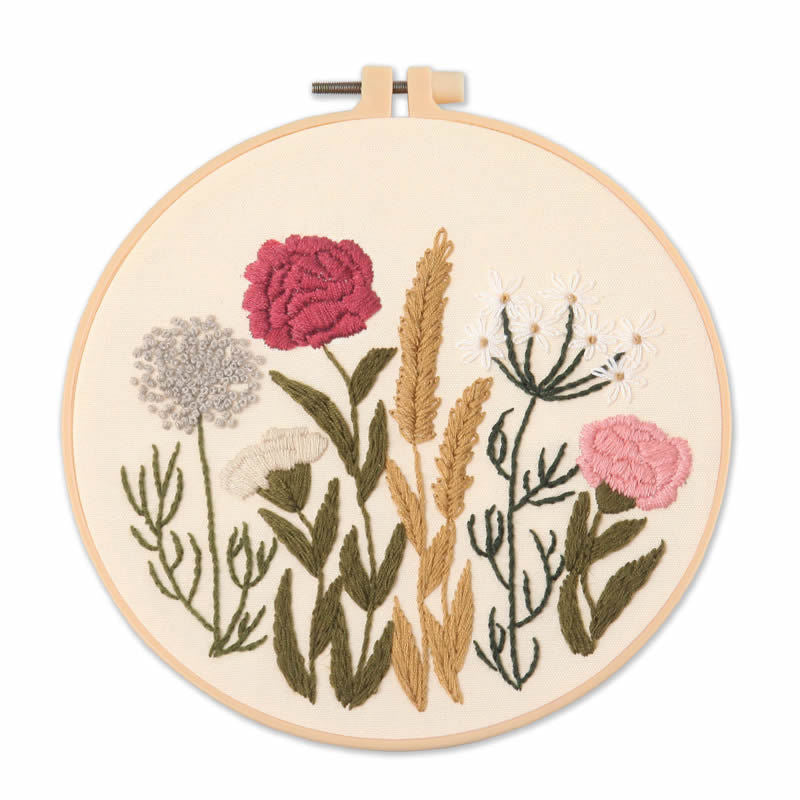 Flower Art  Embroidery Kits - 1Pc