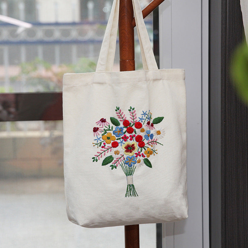 Canvas Tote Bag Embroidery Art Kit - 1Pcs