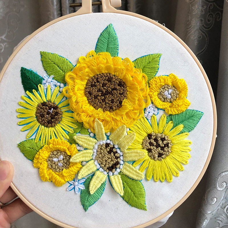 Blooming Flower Embroidery Kits - 1Pcs