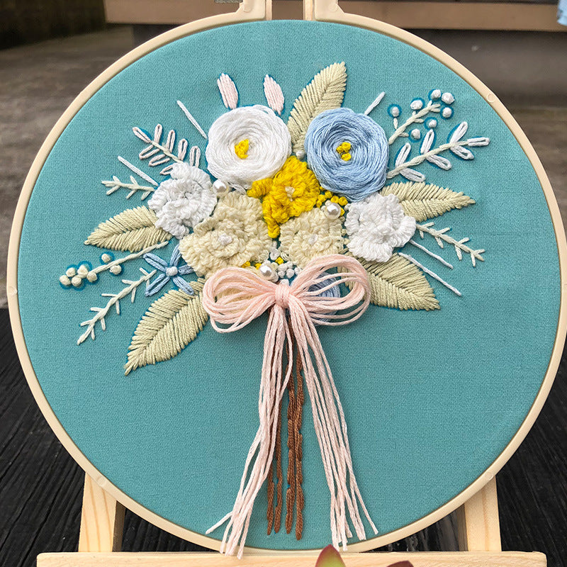 Flower DIY Embroidery Craft Kits - 1Pcs