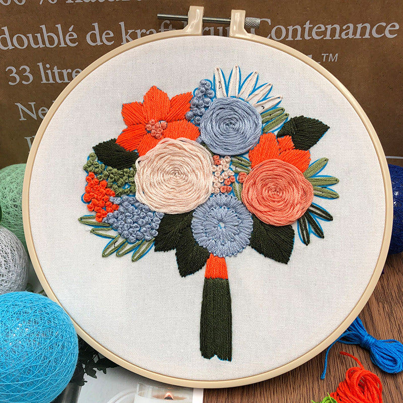 Holding Floral Embroidery Art Kits - 1Pcs
