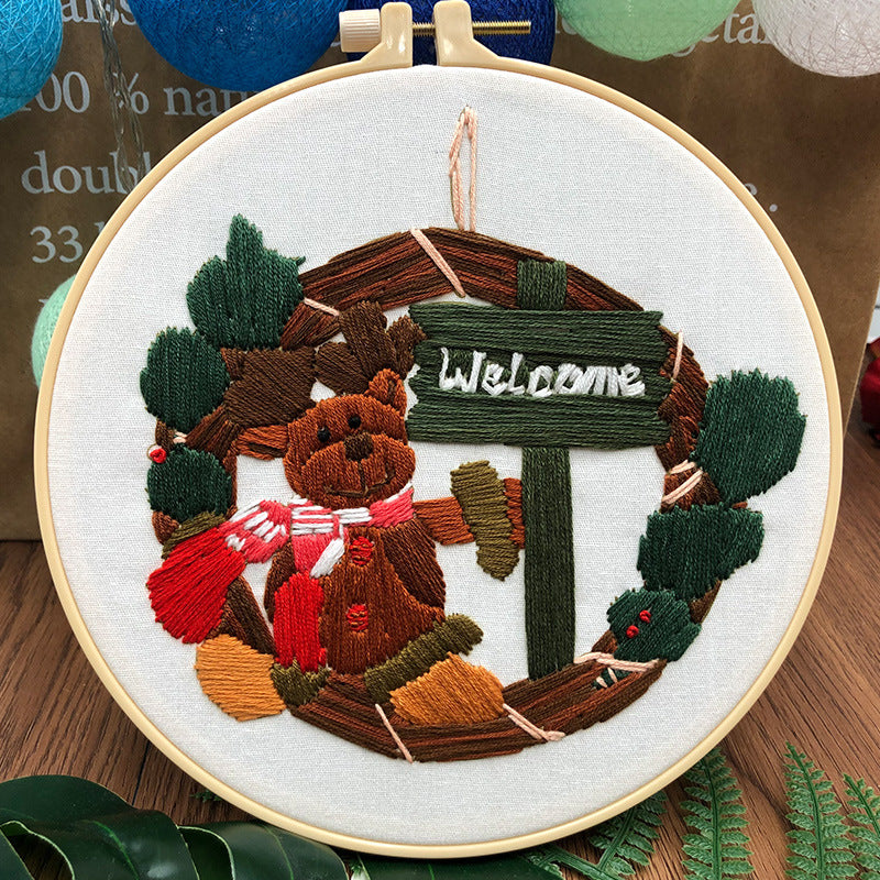 Merry Christmas Embroidery Craft Kits - 1Pcs