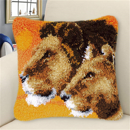Latch Hook Craft Kit-Animal Pillow