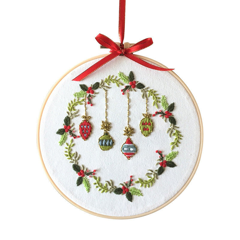Merry Christmas Embroidery Art Kits - 1Pc