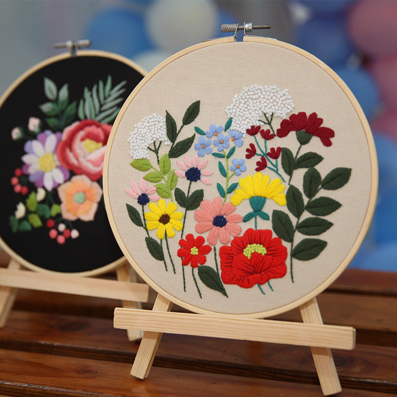 Flower Embroidery Craft Kits - 1Pcs