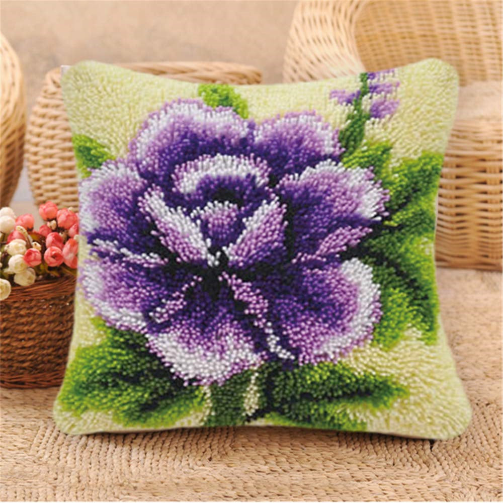 Latch Hook Craft Kit - Flower Pillow