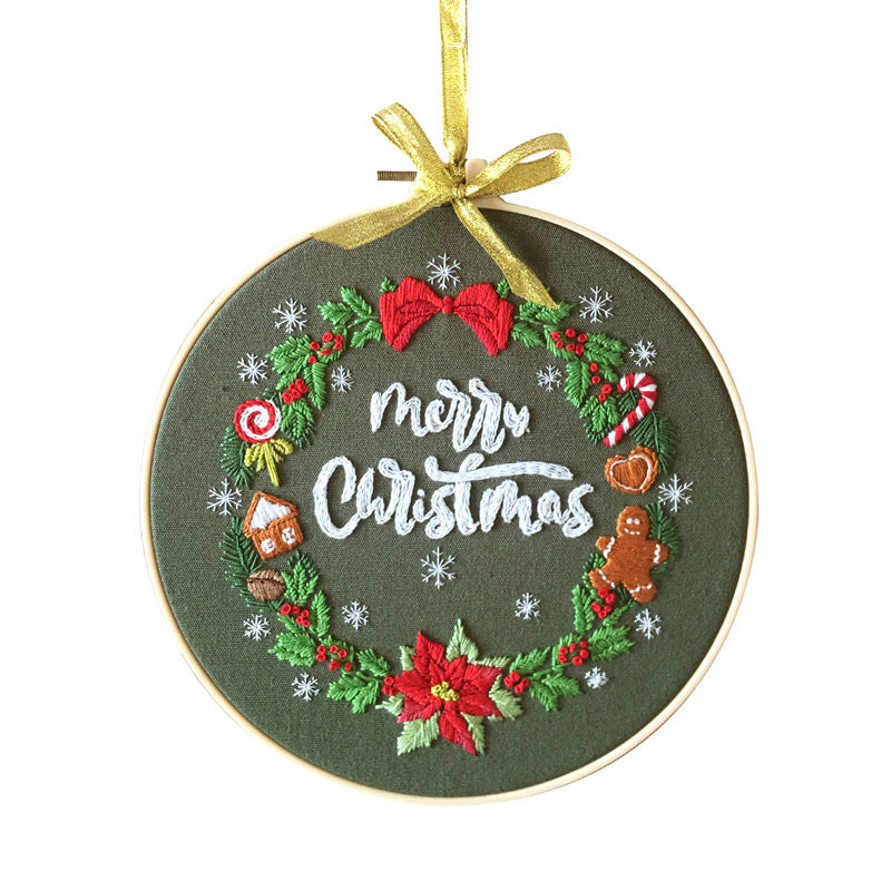 Merry Christmas Embroidery Art Kits - 1Pc