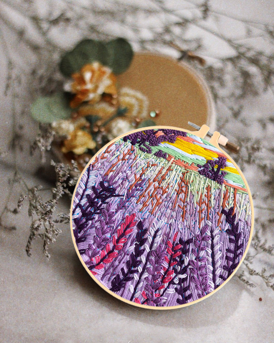 Sea Of Flowers Embroidery Kits - 1Pcs