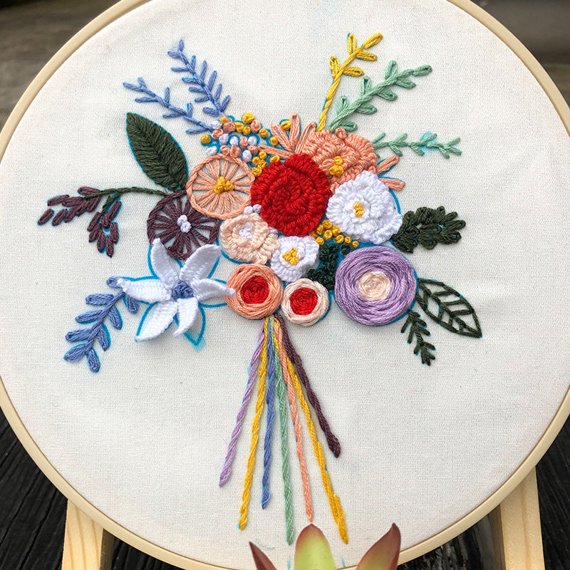 Flower DIY Embroidery Craft Kits - 1Pcs