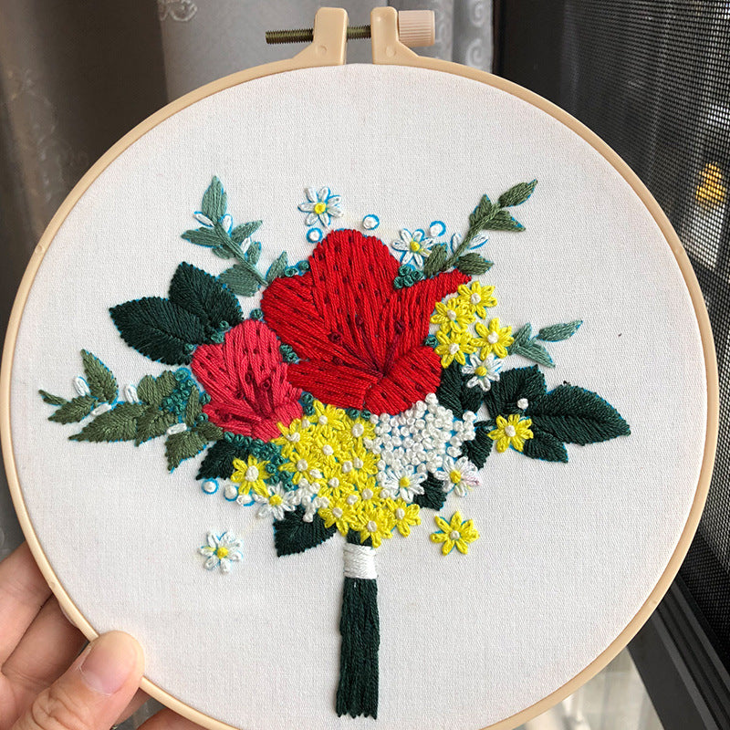 Flower DIY Embroidery Art Kits - 1Pcs