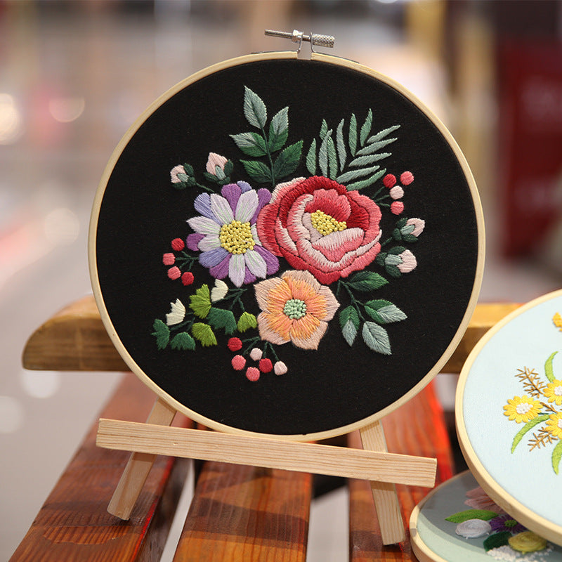 Flower Embroidery Craft Kits - 1Pcs