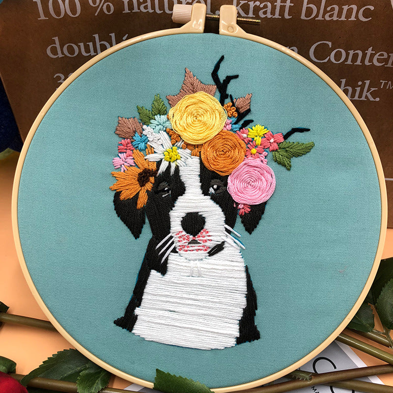 Cute Pets Embroidery Kits - 1Pcs