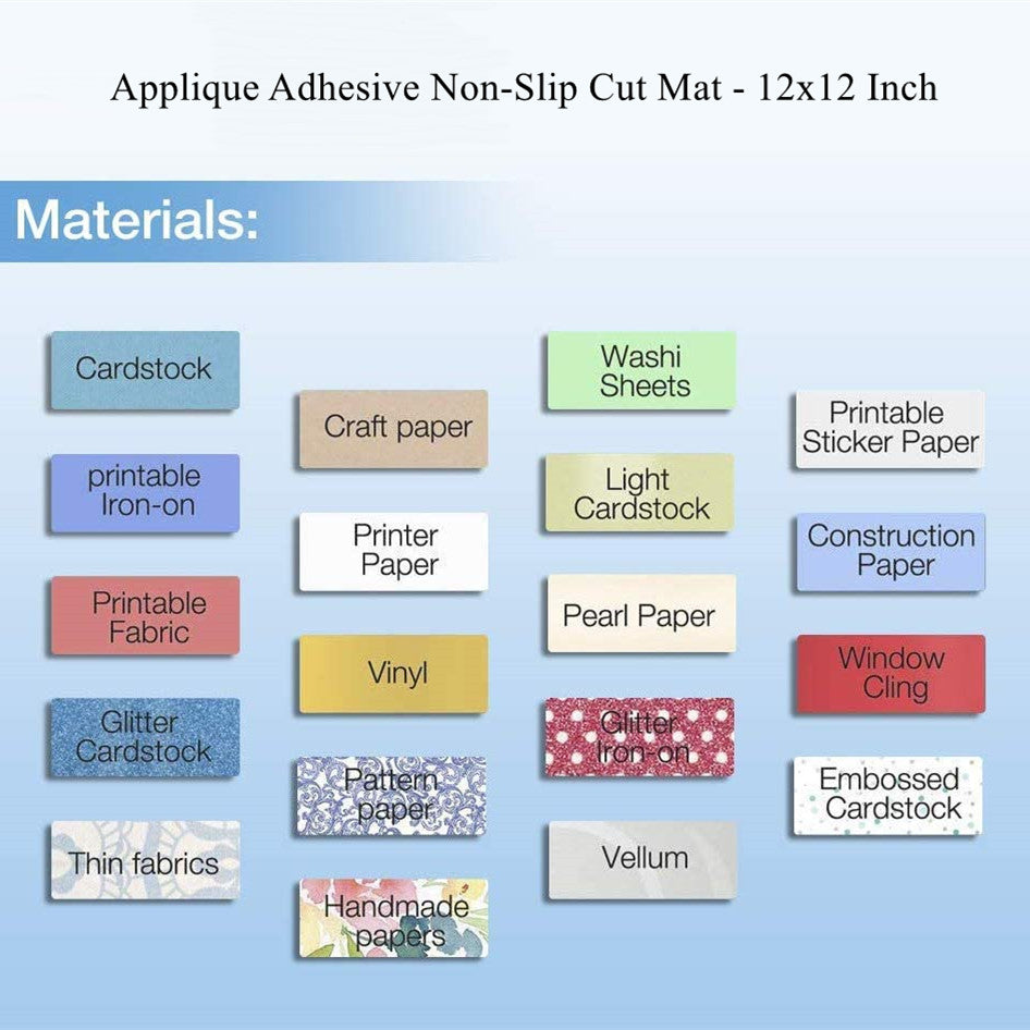 Applique Adhesive Non-Slip Cut Mat - 12x12 Inch